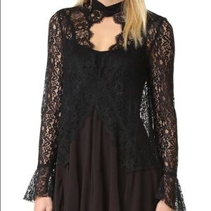 FREE PEOPLE Black Lace Tunic Size M